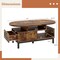 47" Modern Oval Coffee Table with Side Drawer and Open Compartment and 5-Leg Design